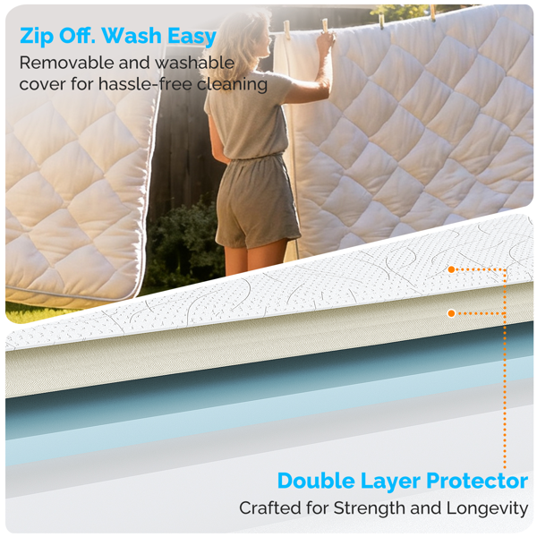 6 inch Twin 白色 海绵垫 床垫 M0FF10T 美国-6