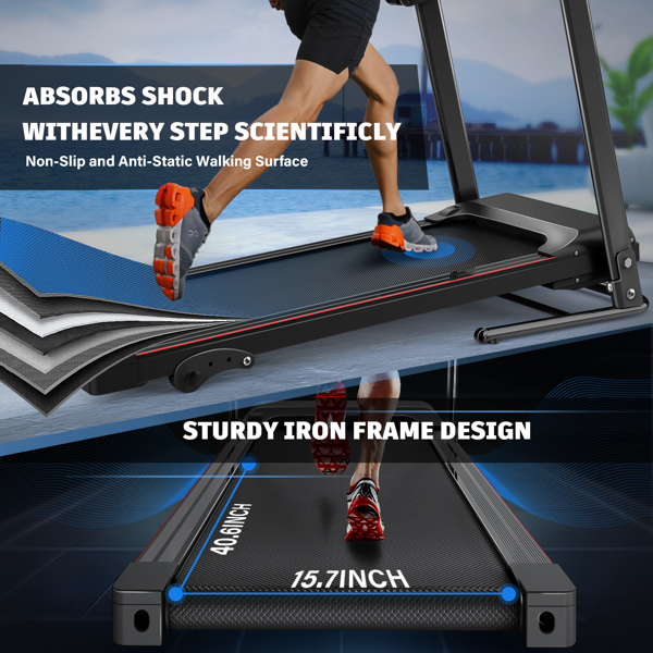 Walking Pad Treadmill Treadmills for Home Folding Treadmill with Incline 3 HP Quiet Brushless, Running Machine 300 Lbs Capacity, App, Pulse Sensor Heart Rate with LCD Display Holder for Cup & Phone-3