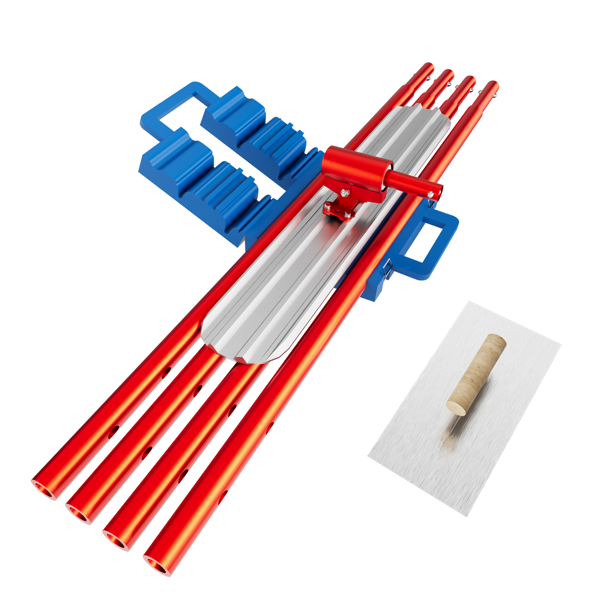 牛角抹子混凝土工具套装，48英寸×8英寸镁铝合金混凝土抹子配4个可组合手柄，带携带工具箱的混凝土牛角抹子，抹灰刀，混凝土收面专用牛角抹子套装-1