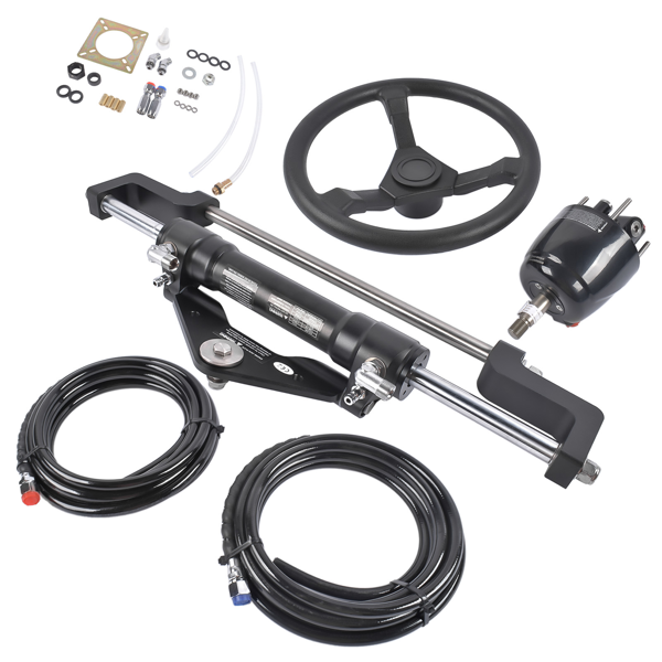 A3 液压方向舵机套件 Hydraulic Steering System w/2 x 14ft Hoses & Hydraulic Cylinder HO5114 Replacement for Boats-6