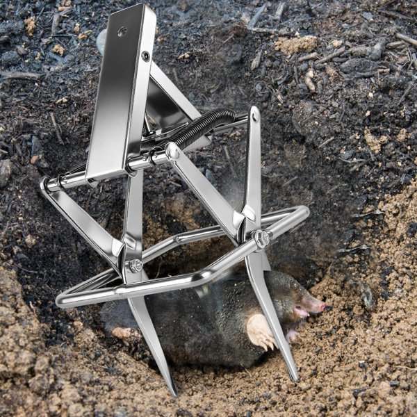 （物流随机发，自提可发加拿大）-强力鼹鼠夹——加厚防水金属材质，轻松踏步式安装，人道即刻致死，草坪与宠物，室内外通用-8