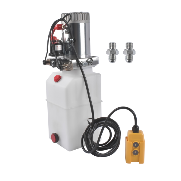 液压泵 6 Quart Double Acting Hydraulic Pump 12V Replacement for Dump Trailers SAE#6-4