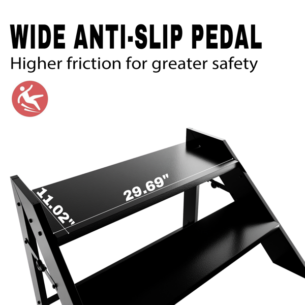 两级折叠梯，可折叠踏脚凳，房车防滑踏板，最大承重660磅（约300公斤），适用于家庭、旅行拖车、露营车、移动房屋、水疗中心及门廊的按摩浴缸踏板-2