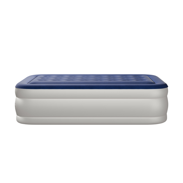 75*39*18in 植绒床面 PVC围带&底部 蓝色+白色 野营床垫 充气 带收纳袋 杯洞 美规插头 100kg-3