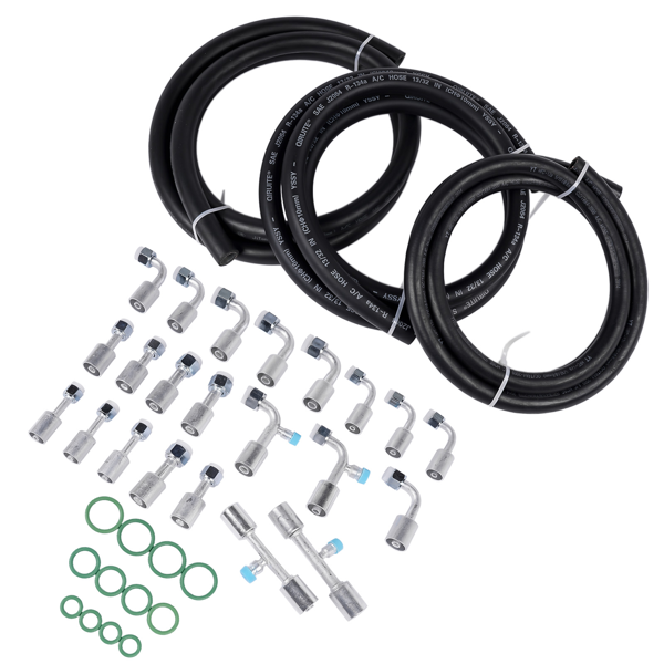 A3 空调软管 25PCS Air Conditioning Hose and Fitting Kit Includes #6#8#10 AC Fittings & 6.5ft-7