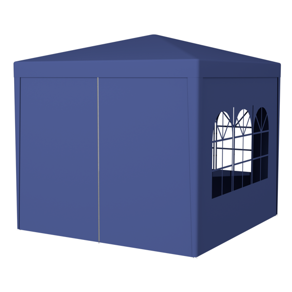 3*3m 4片面（两个门）,螺旋管 凉棚 蓝色 PE布, 10'x10'派对帐篷 4 面可拆, 户外 重型凉亭,婚礼帐篷 喷塑铁管-8