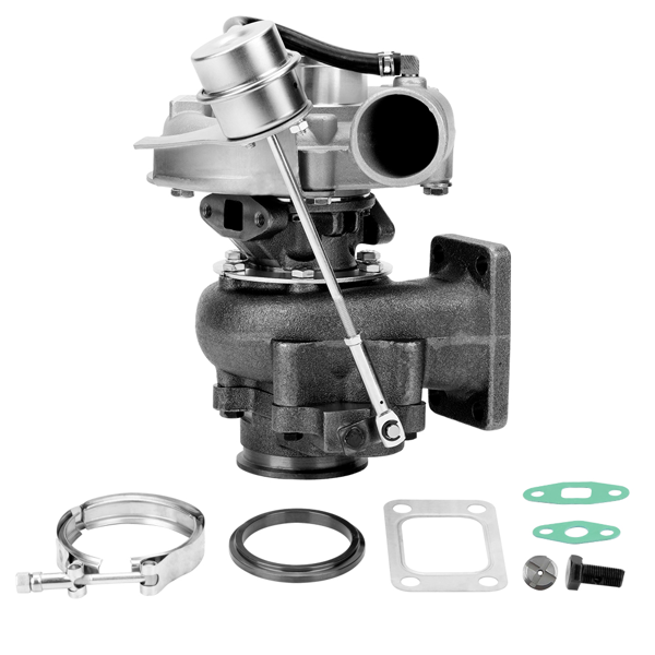 适用于T04E T3 .63涡轮增压器的涡轮增压器压缩机，420+马力，带内置废气旁通阀，V型夹扣式连接-3