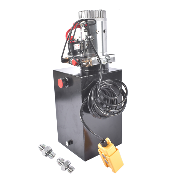 液压泵 DC 12V Electric Hydraulic Pump, 15 Quart Double-Acting Power Unit for Dump Trucks-4