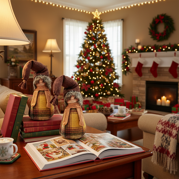 2PCS圣诞节侏儒装饰套装，感恩节和季节性家居秋季餐桌装饰FBA发货-4