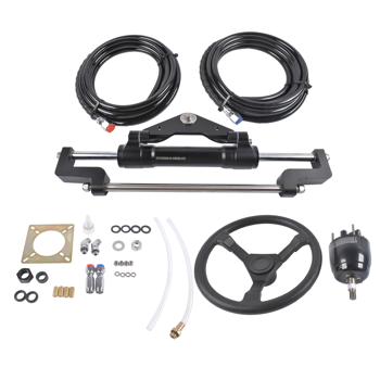 A3 液压方向舵机套件 Hydraulic Steering System w/2 x 14ft Hoses & Hydraulic Cylinder HO5114 Replacement for Boats
