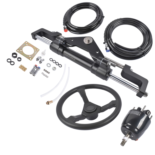 A3 液压方向舵机套件 Hydraulic Steering System w/2 x 14ft Hoses & Hydraulic Cylinder HO5114 Replacement for Boats-4