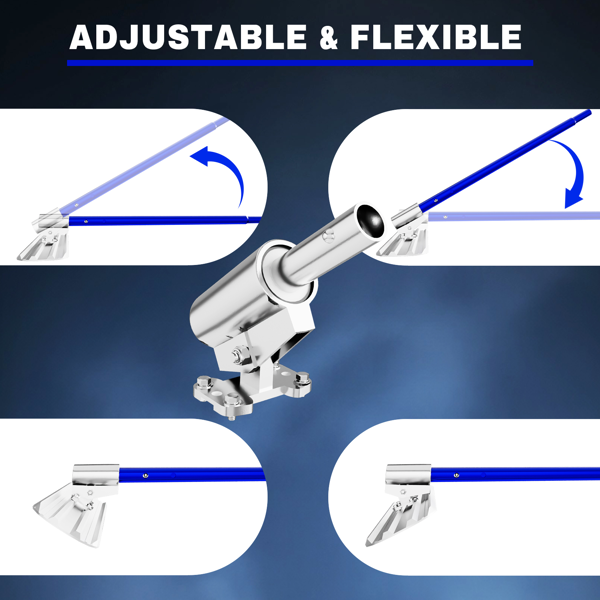 牛角抹子混凝土工具套装，48英寸×8英寸镁铝合金混凝土抹子配4个可组合手柄，带携带工具箱的混凝土牛角抹子，抹灰刀，混凝土收面专用牛角抹子套装-4