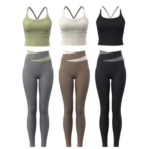 JYMB005 瑜伽服 亲肤 透气 紧身 高弹 舒适 无感 运动 防震 瑜伽 健身-1