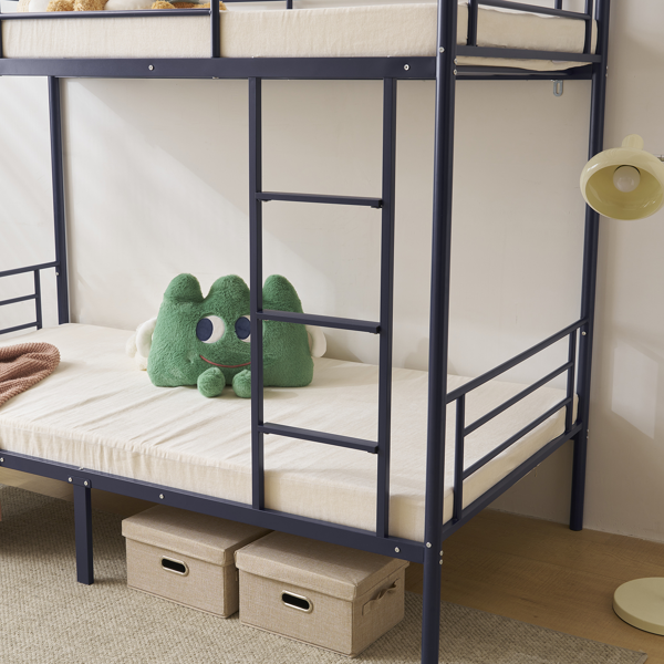 【同款编码：71412208】]蓝色 Twin 双层圆立柱横管护栏竖直梯 铁床 美国-4