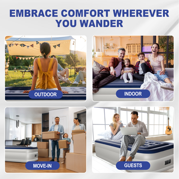 75*39*18in 植绒床面 PVC围带&底部 蓝色+白色 野营床垫 充气 带收纳袋 杯洞 美规插头 100kg-19