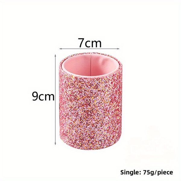 1pcs粉色美眉笔存储筒+全新8PCS眼妆刷套装-粉底，眼影和全妆刷初学者粉红色皮包（禁售亚马逊平台）-2