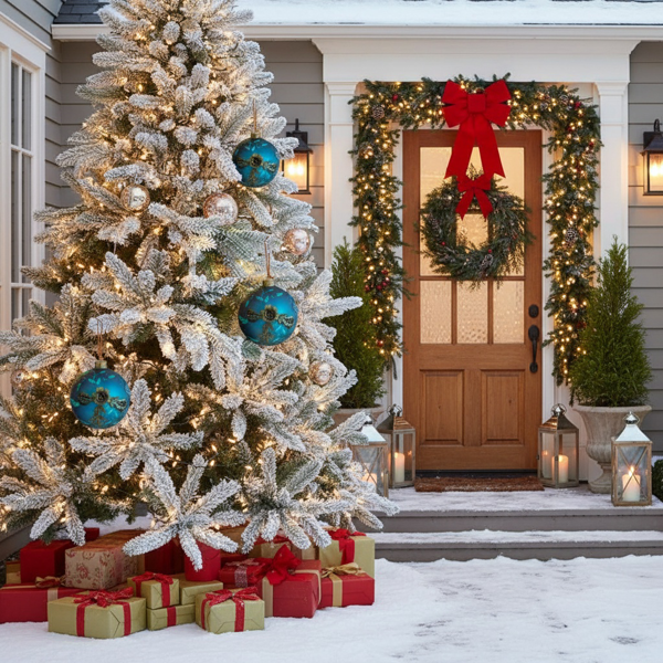 4件套4.7英寸圣诞玻璃球装饰品挂树装饰品闪亮的节日派对用品树装饰品FBA发货-17