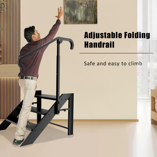 三折梯，折叠式踏脚凳，房车防滑踏板，最大承重660磅（约300公斤），适用于家庭、旅行拖车、露营车、移动房屋、水疗中心及门廊的按摩浴缸踏板。-4