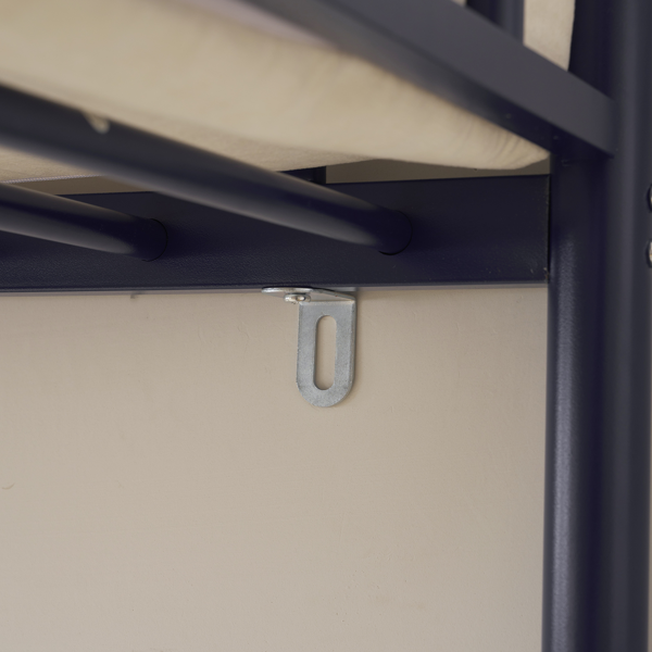 【同款编码：71412208】]蓝色 Twin 双层圆立柱横管护栏竖直梯 铁床 美国-17