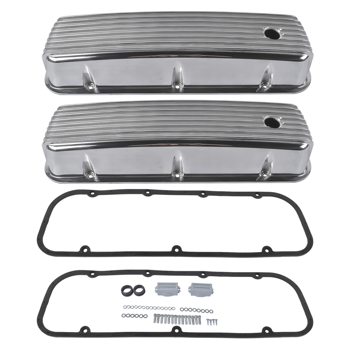 气门室盖 3-11/16" Tall Finned Aluminum Valve Covers Fits for Chevy Big Block 396 402 427 454