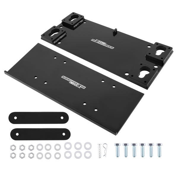 拖车底板绞盘安装板套件（10千磅承重）哑光黑粉末涂层-6