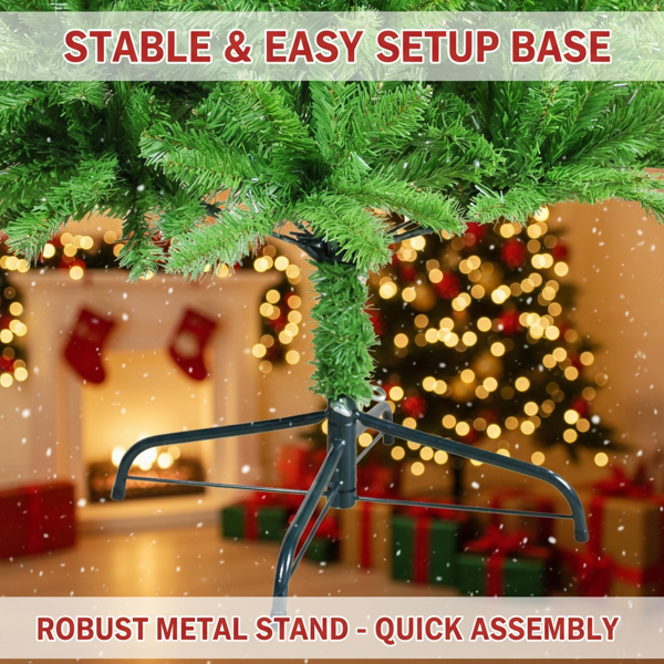 6英尺圣诞树72英寸经典铅笔人造植物，用于万圣节和圣诞节茂密的树枝，逼真的节日派对装饰FBA发货-8