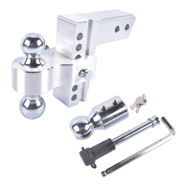 拖车挂接装置 Adjustable 6" Drop/Rise Trailer Hitch Fits 2.5" Receiver Replaceable Tri Balls-5