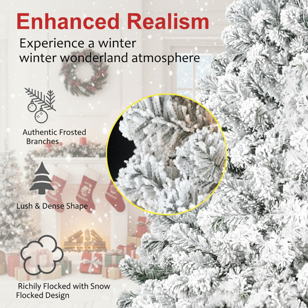 5英尺植绒圣诞树407个尖端全PVC人造植物坚固的金属基座，适合家庭/办公室/公寓派对装饰FBA发货-5