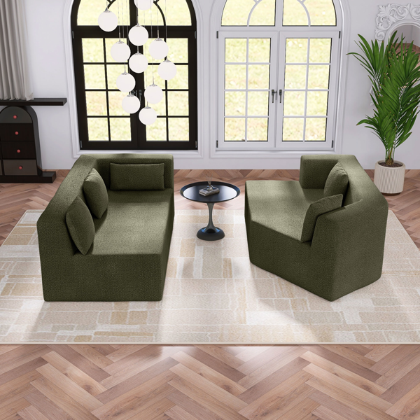 127.5'' Modern Minimalist Sofa With Deep Seat,No Assembly Needed-12