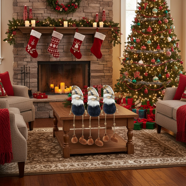 3件套圣诞侏儒装饰品收获和感恩节家居餐桌装饰品，派对礼物的可爱节日装饰品，秋季农舍侏儒中心装饰品FBA发货-4