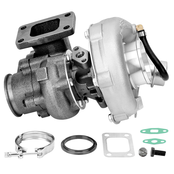 适用于T04E T3 .63涡轮增压器的涡轮增压器压缩机，420+马力，带内置废气旁通阀，V型夹扣式连接-4