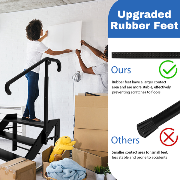 三折梯，折叠式踏脚凳，房车防滑踏板，最大承重660磅（约300公斤），适用于家庭、旅行拖车、露营车、移动房屋、水疗中心及门廊的按摩浴缸踏板。-6