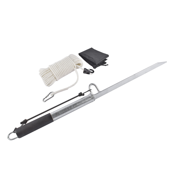 A3 船锚杆 Sand Spike Boat Anchor Pole (38'') w/Hook & 100ft Line Fit for Jet Ski Pontoon Kayak-4