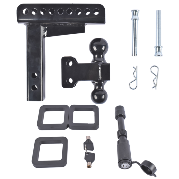 拖车挂接装置 Trailer Hitch 2" Receiver 2" and 2-5 /16" Ball Fit for ATVS RVS Carbon Steel-1