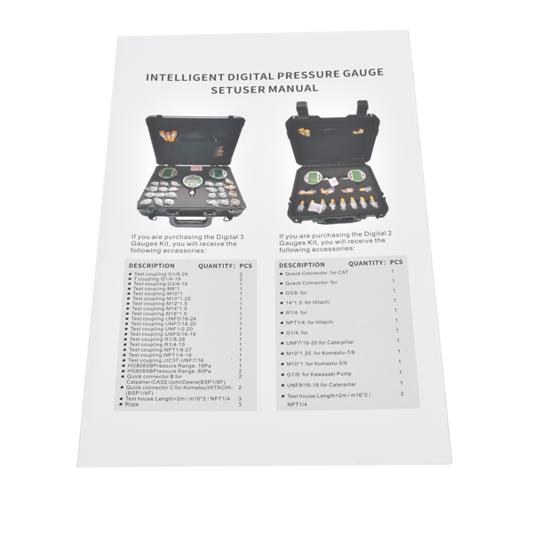液压测试套件 Digital Pressure Test Kit with 22 Connectors, Dual-Range Gauges (16MPa & 70MPa)-13