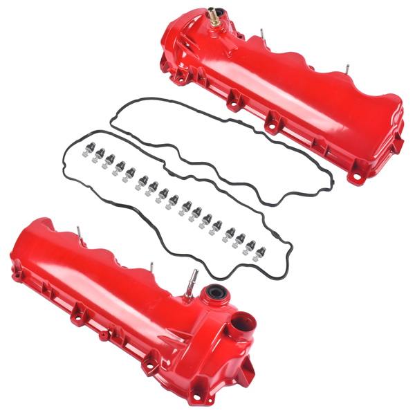 气门室盖 2PCS Red Aluminum Valve Covers Replacement for Ford F-150 F-250 F-350 Explorer Expedition Mustang 2005-2010-3