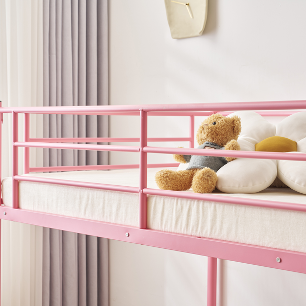 【同款编码：21202464】粉色 Twin 双层圆立柱横管护栏竖直梯 铁床 美国-5