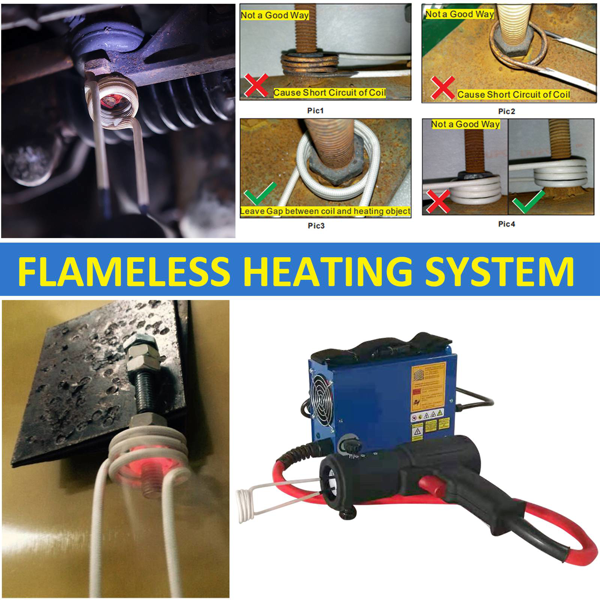 1500W磁铁用于汽车无焰加热，配备4个新线圈-13