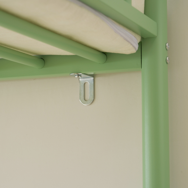 【同款编码：16810825】青色 Twin 双层圆立柱横管护栏竖直梯 铁床 美国-6