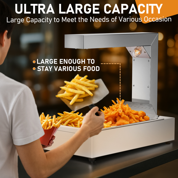 美规 HT-620 110V 750W 食物保温台 银色 不锈钢 卧式 电动 独立式食物加热台-7