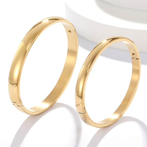 时尚热销金属不锈钢材质情侣款男女手镯手链礼盒两件套-2