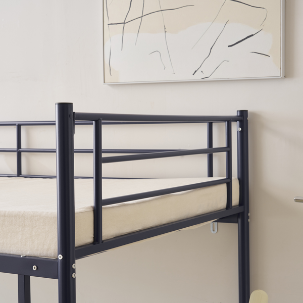 【同款编码：71412208】]蓝色 Twin 双层圆立柱横管护栏竖直梯 铁床 美国-8
