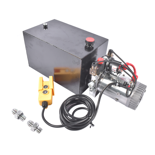 液压泵 DC 12V Electric Hydraulic Pump, 15 Quart Double-Acting Power Unit for Dump Trucks-7