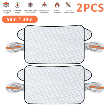 （2套）磁性汽车挡风玻璃霜雪冰保护罩和后视镜遮阳板(TK/TMEU下自提)