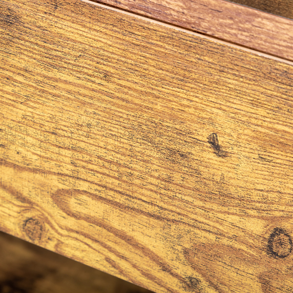 侧框双X交叉带单个大抽屉 玄关桌 复古棕色板材 黑色框架 刨花板铁框 100*30*80.5cm-11