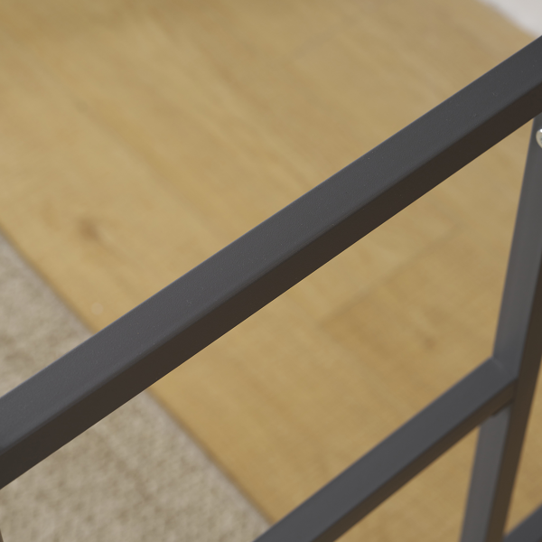 【同款编码：27723326】灰色 198*143*182cm Twin 高架床 带桌子 层架 铁床 美国-7