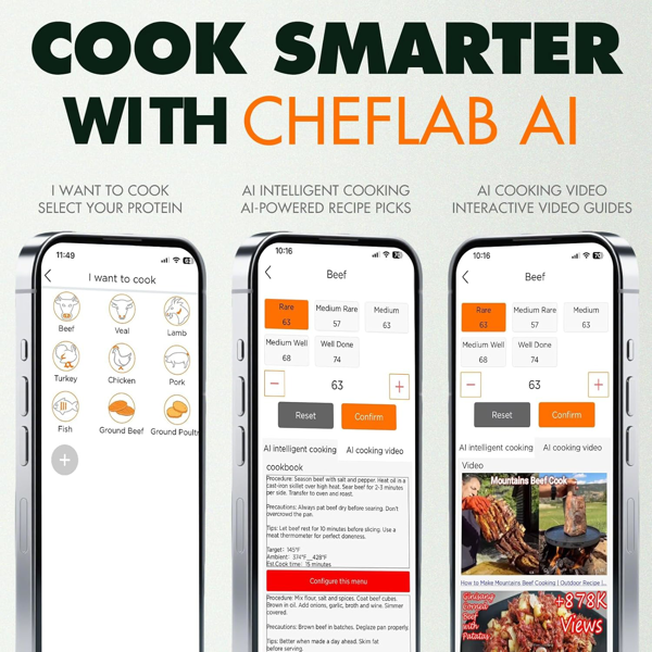 无线食品烤肉温度探针智能AI版-3