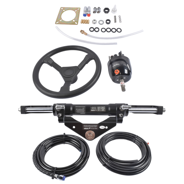 A3 液压方向舵机套件 Hydraulic Outboard Boat Steering Kit + 13.5" Steering Wheel, Hydraulic Helm Pump-4