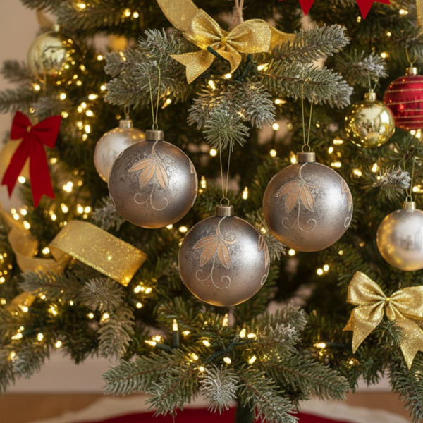 4件套4.7英寸圣诞球装饰品玻璃悬挂装饰品，用于节日树派对装饰用品FBA发货-3