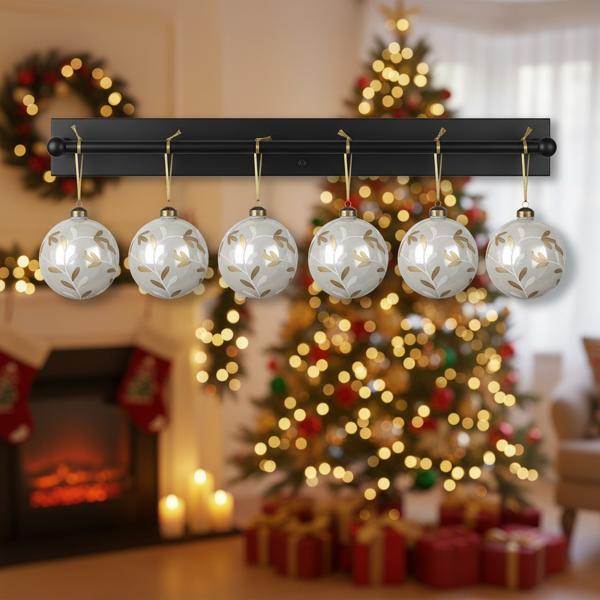 6件套3.9英寸圣诞玻璃球装饰品，用于节日树派对圣诞饰品的悬挂装饰FBA发货-11